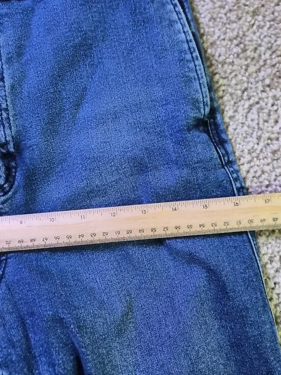 Free People Women's Flare Overalls Size 6 Denim Cottage Indie Wide Leg F858 - Picture 11 of 14